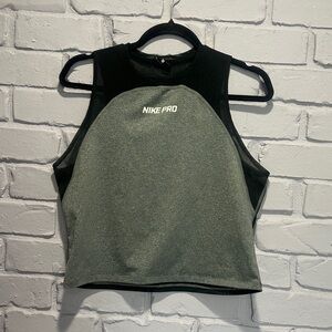 NWOT Nike Pro Women's Black and Gray Crop Top size XL